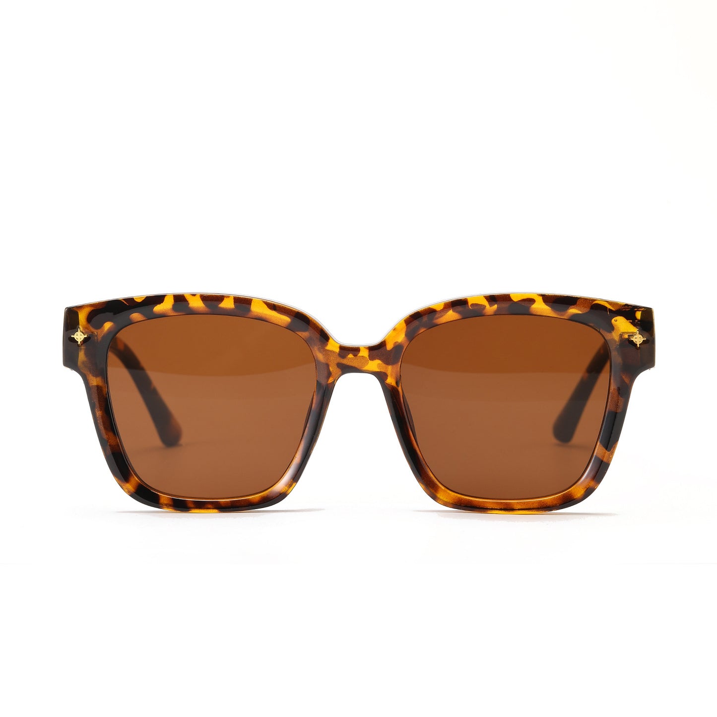 Damen modische quadratische Sonnenbrille mit transparentem Gestell Brehn