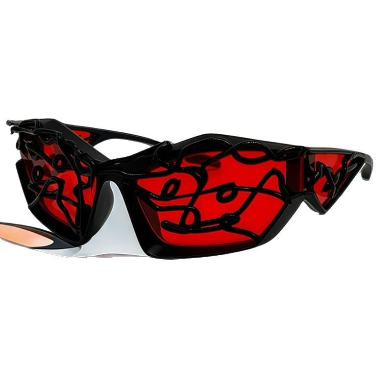 Damen Sportliche Sonnenbrille mit futuristischem Design Brehn