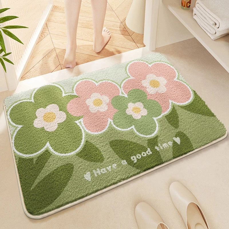 Dekorativer Floral-Badeteppich