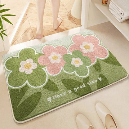 Dekorativer Floral-Badeteppich