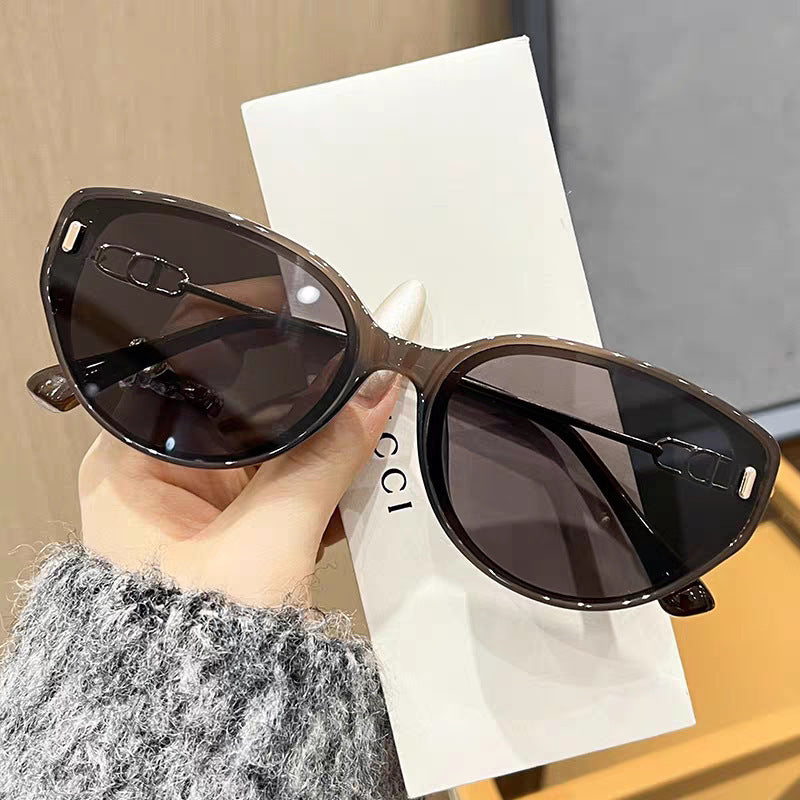 Damen Designer-Sonnenbrille mit filigranem Metallrahmen und außergewöhnlichem Cat-Eye-Design Brehn
