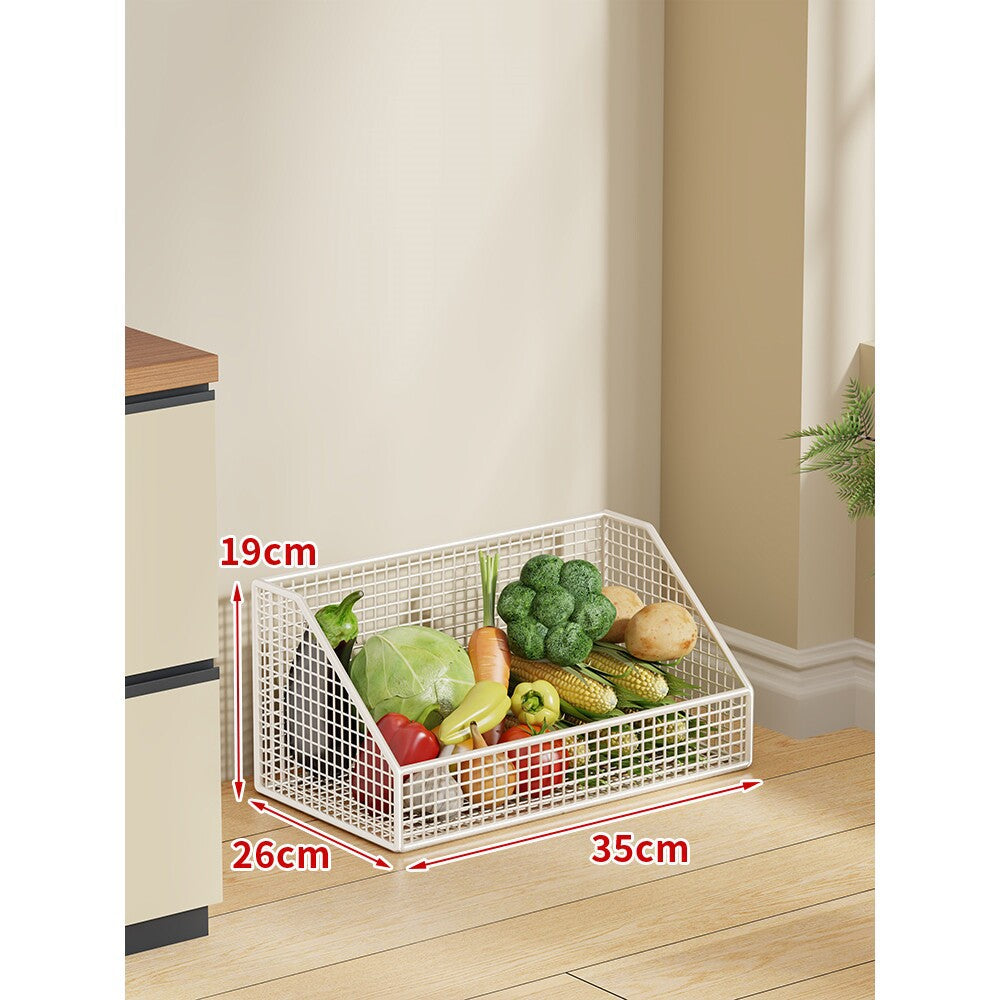 Zwei-Stufiges Mesh-Rollwagen Küche Obstlagerwagen