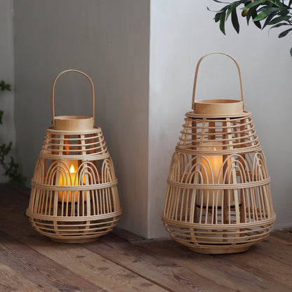Handgefertigte Rattan-Laterne Brehn