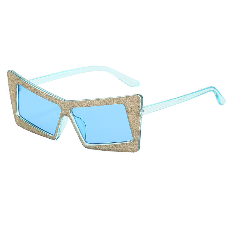 Damen geometrische Sonnenbrille mit glitzernden Elementen Brehn