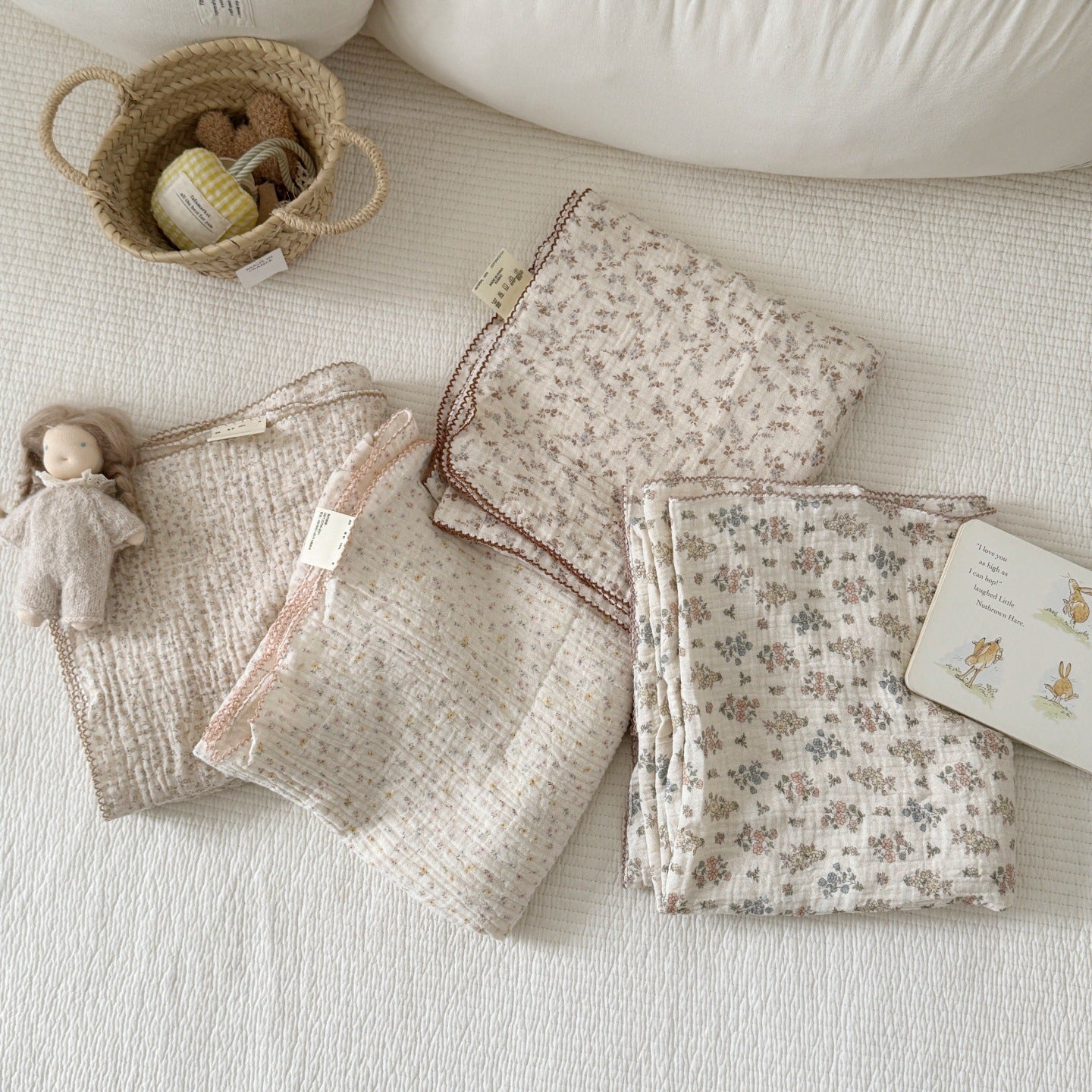 Unisex Kuschelige Musselin-Decke mit zartem Blumenmuster Brehn