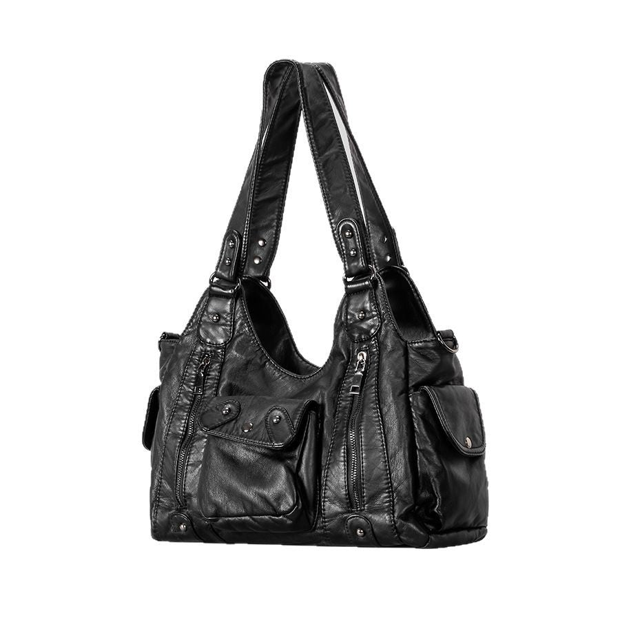 Multi-Taschen Freizeit Leder Handtasche