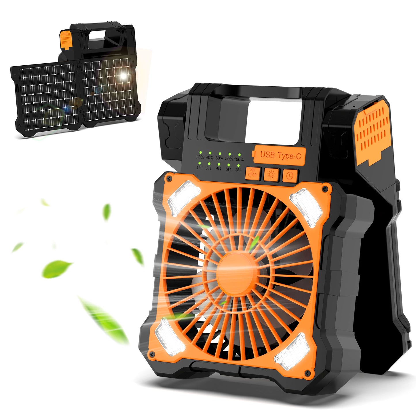 Damen tragbarer Solarbetriebener Ventilator mit USB-Ladefunktion Brehn
