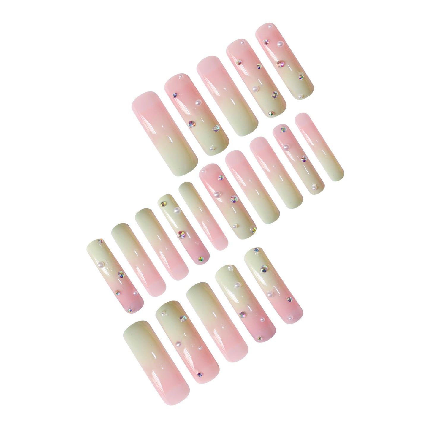 Künstlerische lange press-on Nail Art Brehn