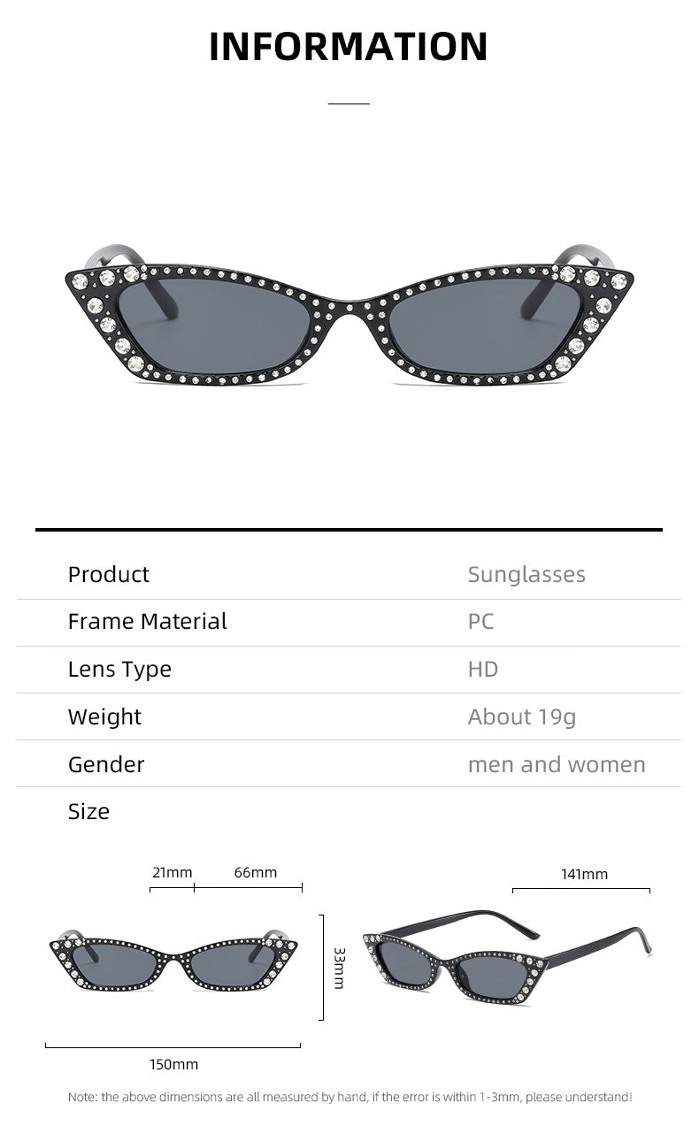 Damen extravagante Cat-Eye Sonnenbrille mit Kristallverzierung Brehn