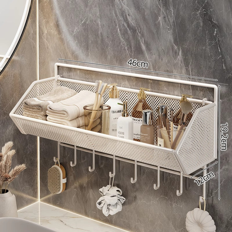 Wandmontierter Mesh-Badezimmer-Organizer-Regal