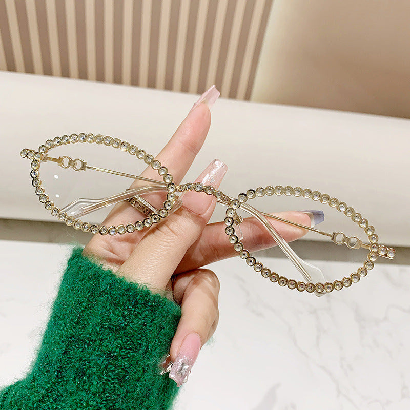 Damen Designer-Brillengestell mit extravagantem Perlenrahmen Brehn