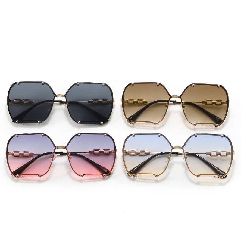 Damen elegante sechseckige Designer-Sonnenbrille mit luxuriösen Akzenten Brehn