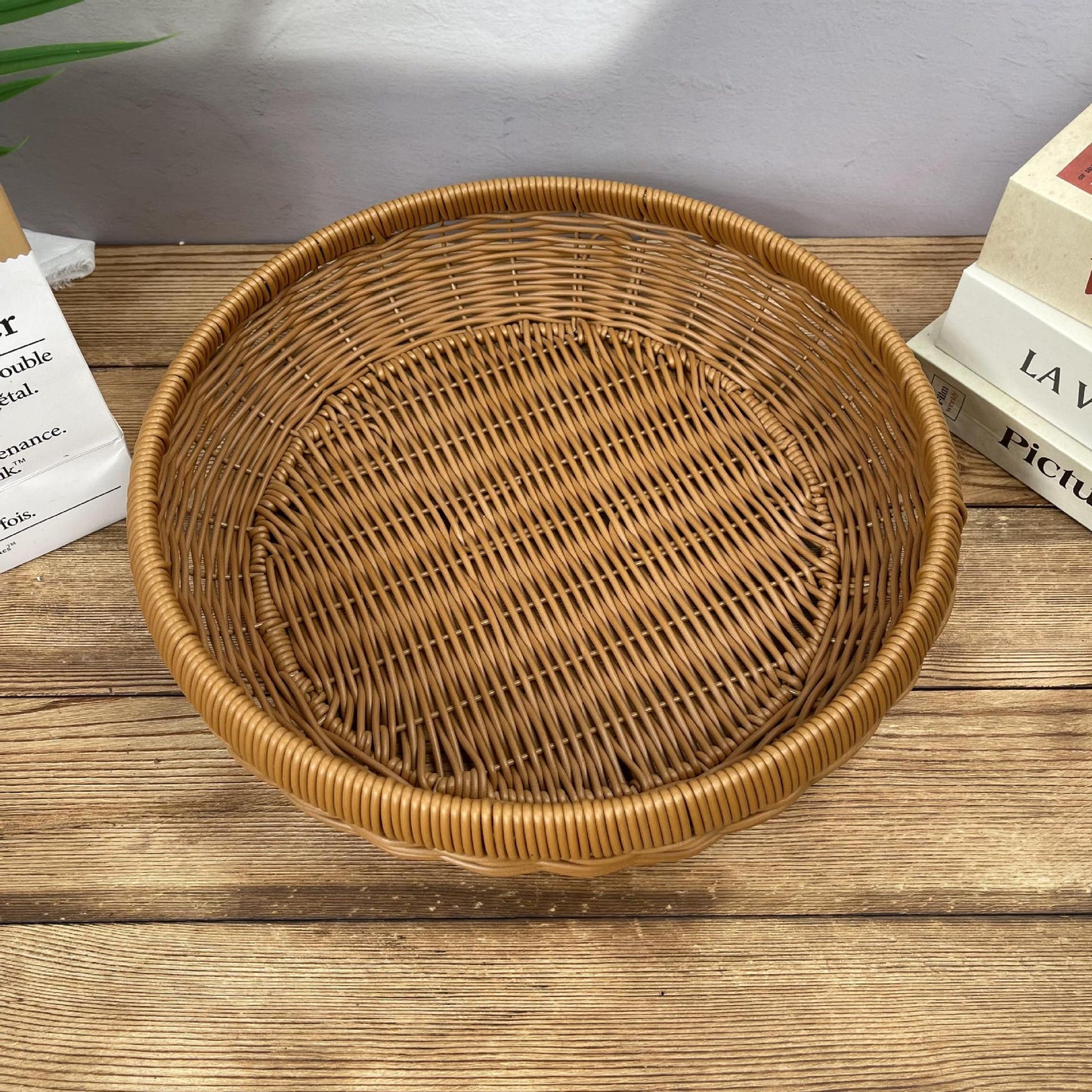 Damen runder Servierkorb aus geflochtenem Rattan Brehn
