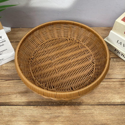 Damen runder Servierkorb aus geflochtenem Rattan Brehn
