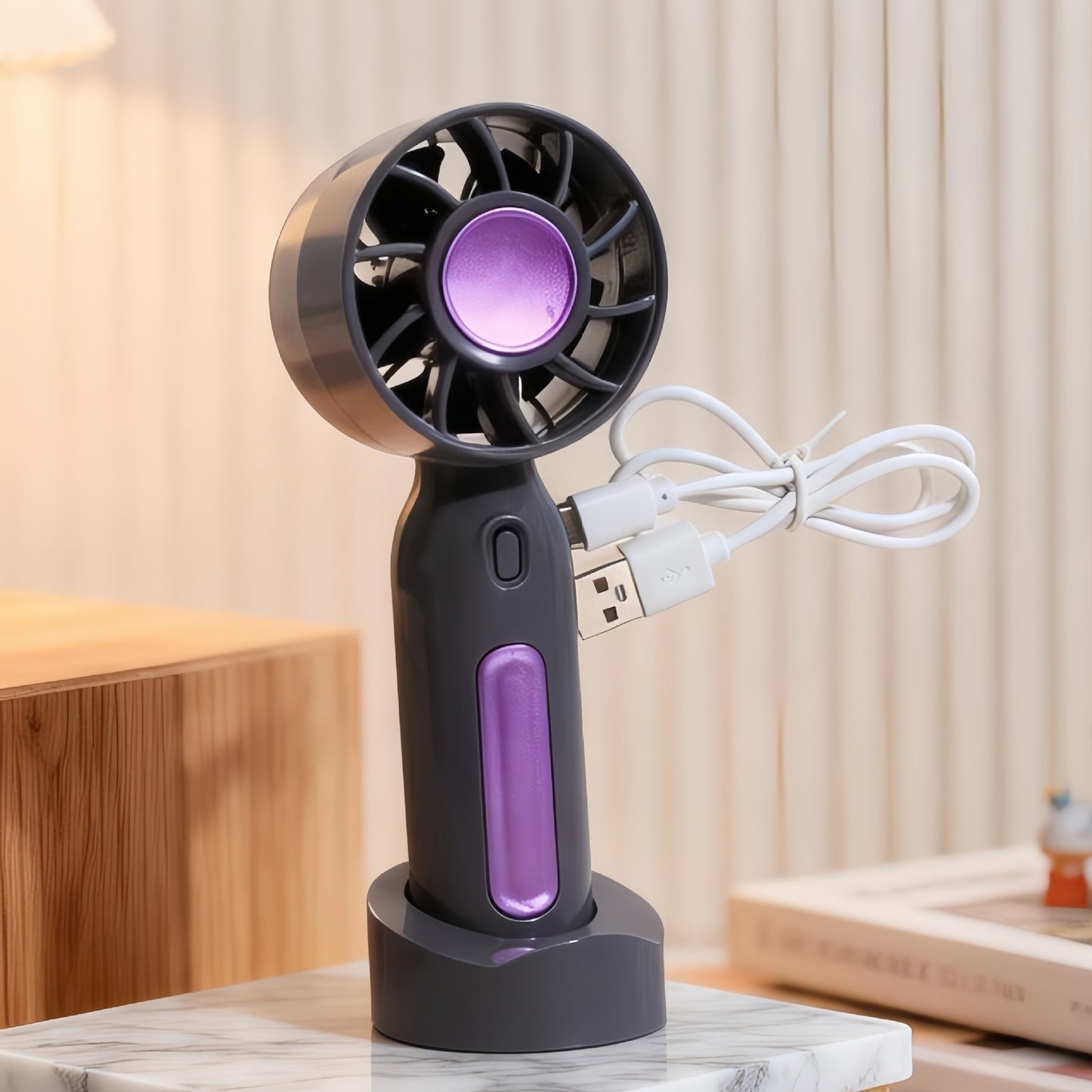 Damen Tragbarer Mini-Ventilator mit USB-Ladefunktion und flexibel einstellbarer Neigungsposition Brehn