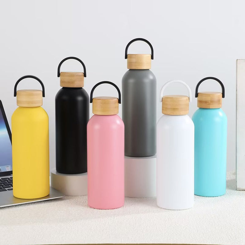 Damen elegante und praktische Isolierflasche mit Bambusdeckel Brehn