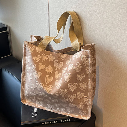 Herz-bestickte Utility Tote
