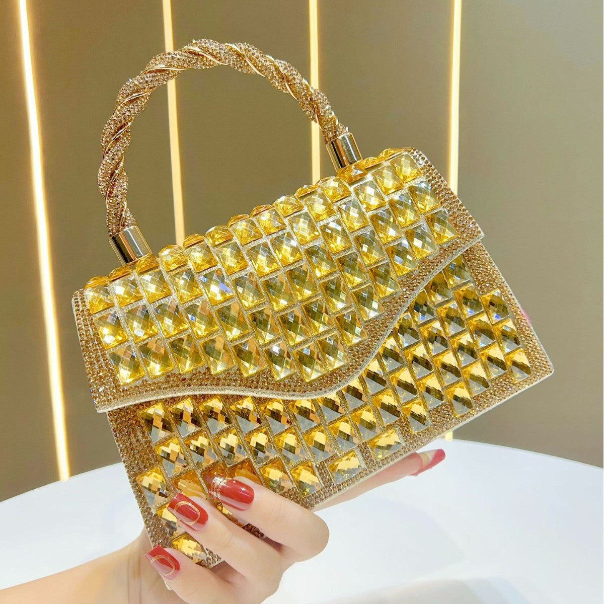 Bunte Strass Abendtasche