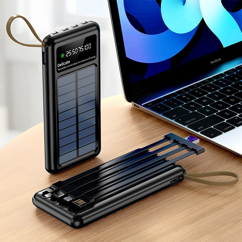 Solarbetriebene Powerbank mit digitaler Anzeige und innovativer Schnellladefunktion Brehn
