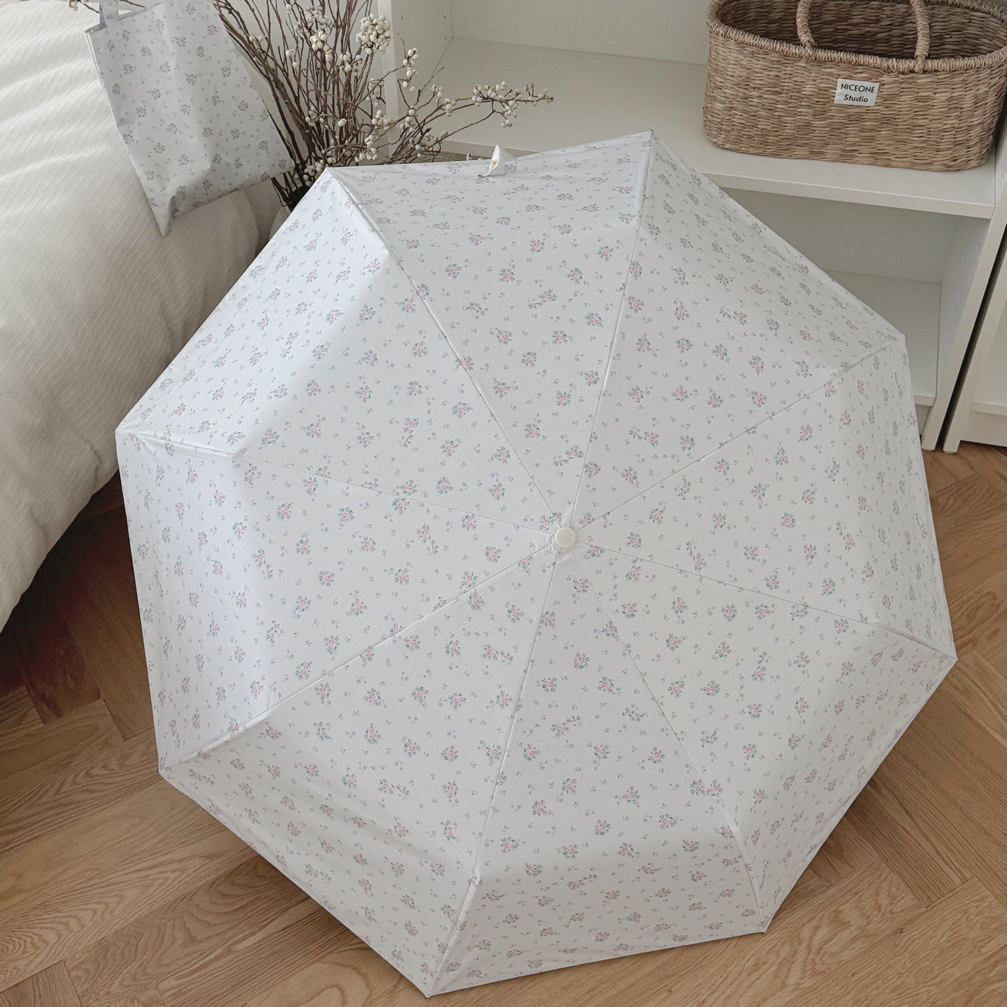 Damen Faltbarer Regenschirm mit Blumenmuster Brehn
