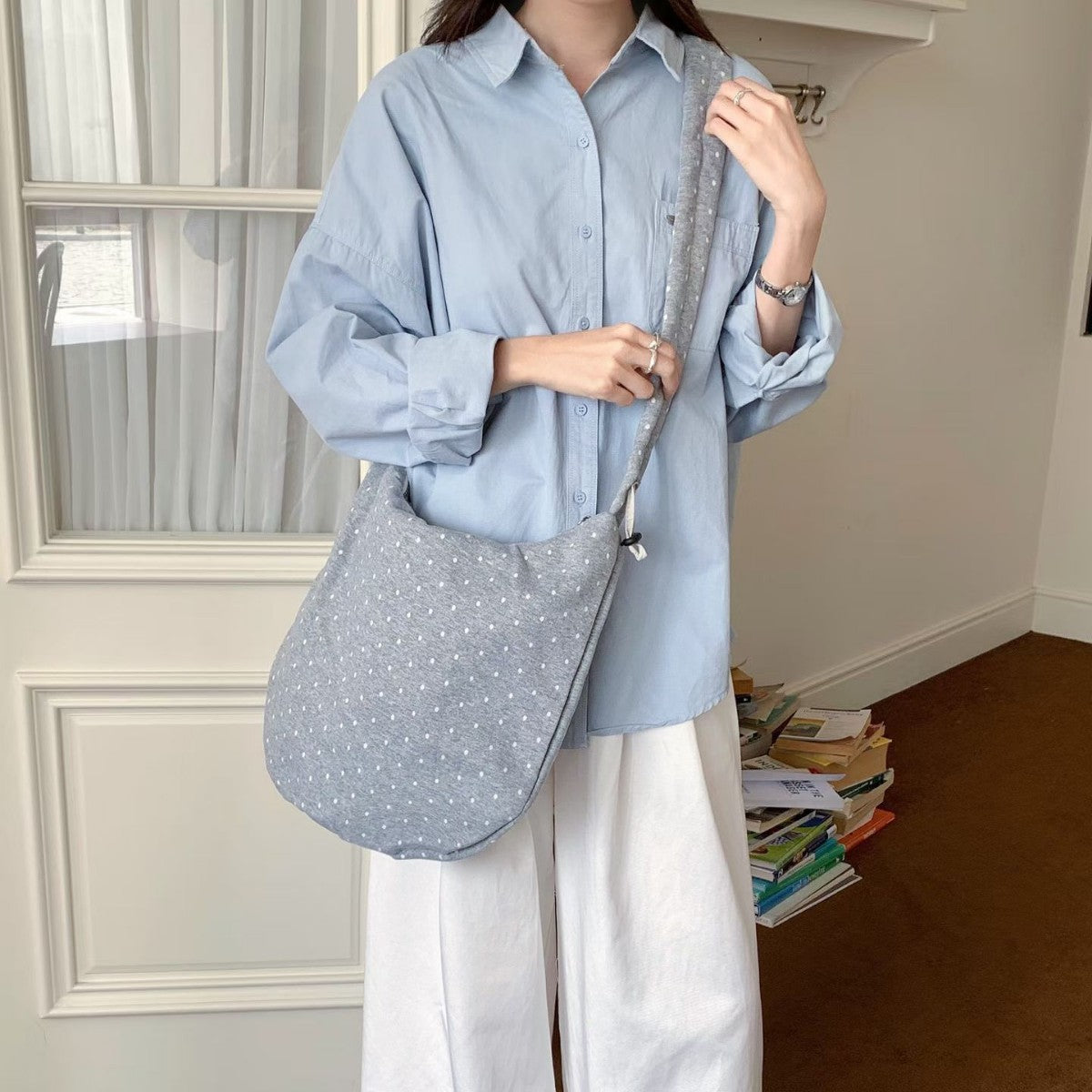 Weiche Baumwollstern-Druck Hobo Tasche