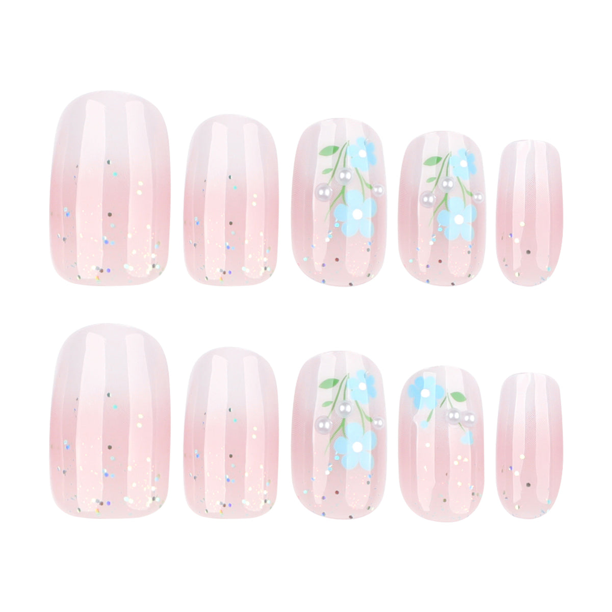 Kunstvolle Nagelverlängerungen mit blumigem Design Brehn