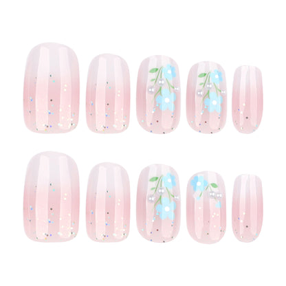 Kunstvolle Nagelverlängerungen mit blumigem Design Brehn