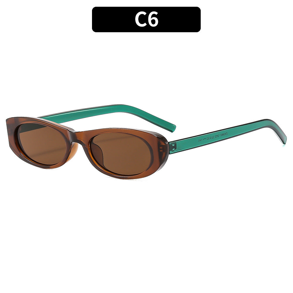 Modische Vintage-inspirierte ovale Sonnenbrillen