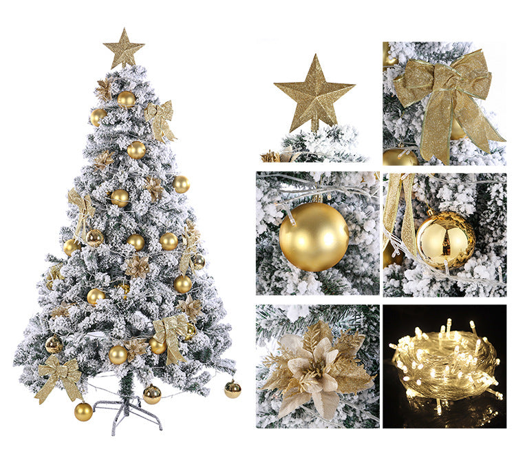 Premium Flocked Weihnachtsbaum mit dekorativen Ornamenten Brehn