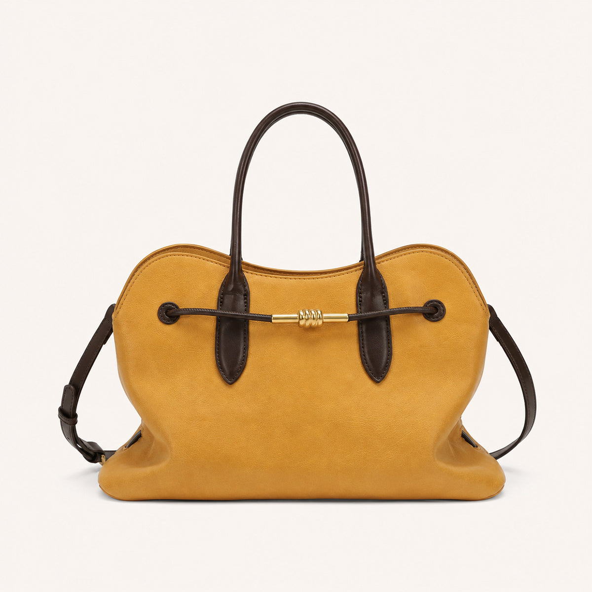 Akzentuierte Leder-Handtasche