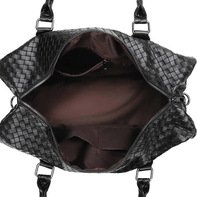 Woven Leather Travel Duffel Brehn