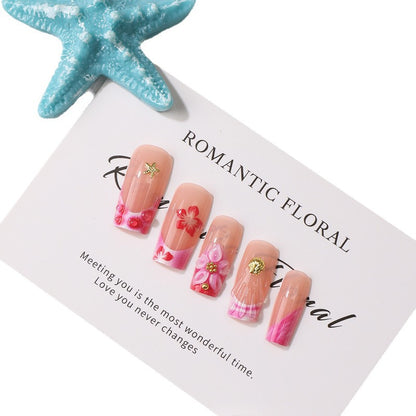 Romantisches florales Press-On-Nageldesign Brehn