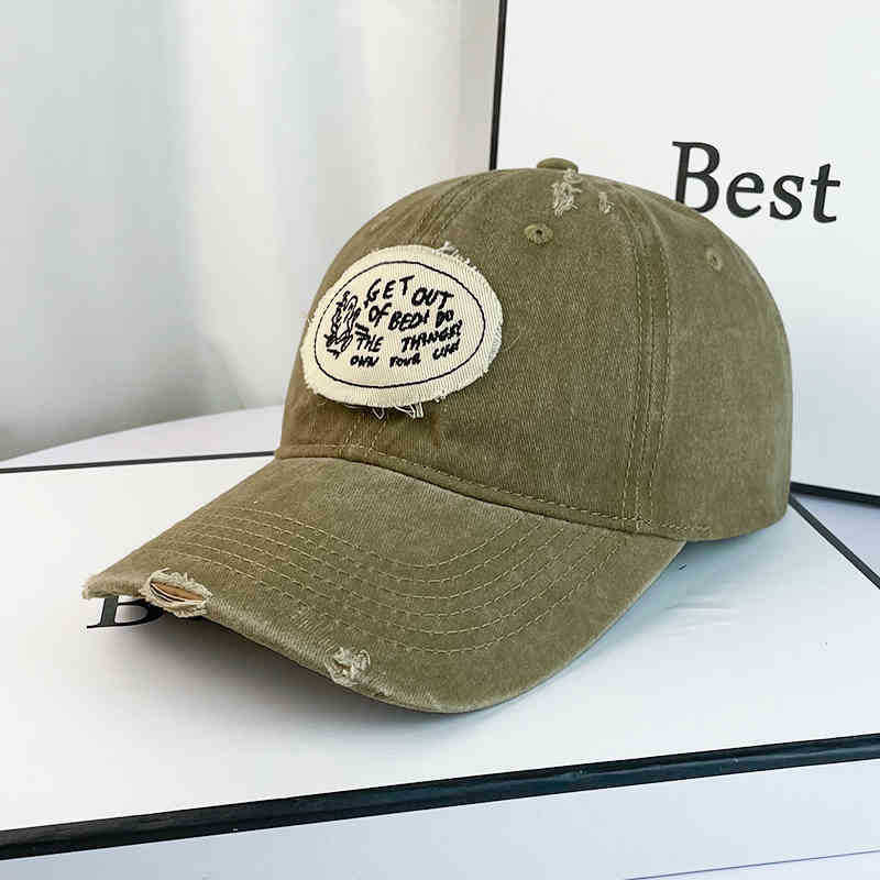 Damen Freizeit Distressed Baumwoll Baseballmütze Brehn