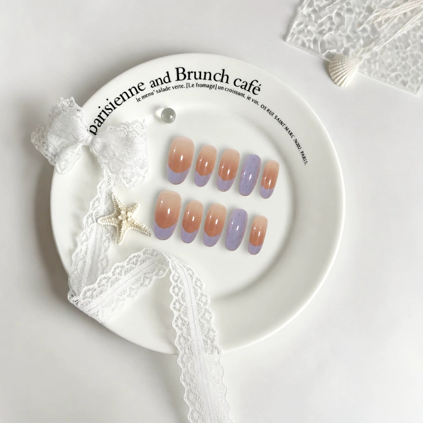 Elegantes französisches Tipps Press-On Nagelset Brehn