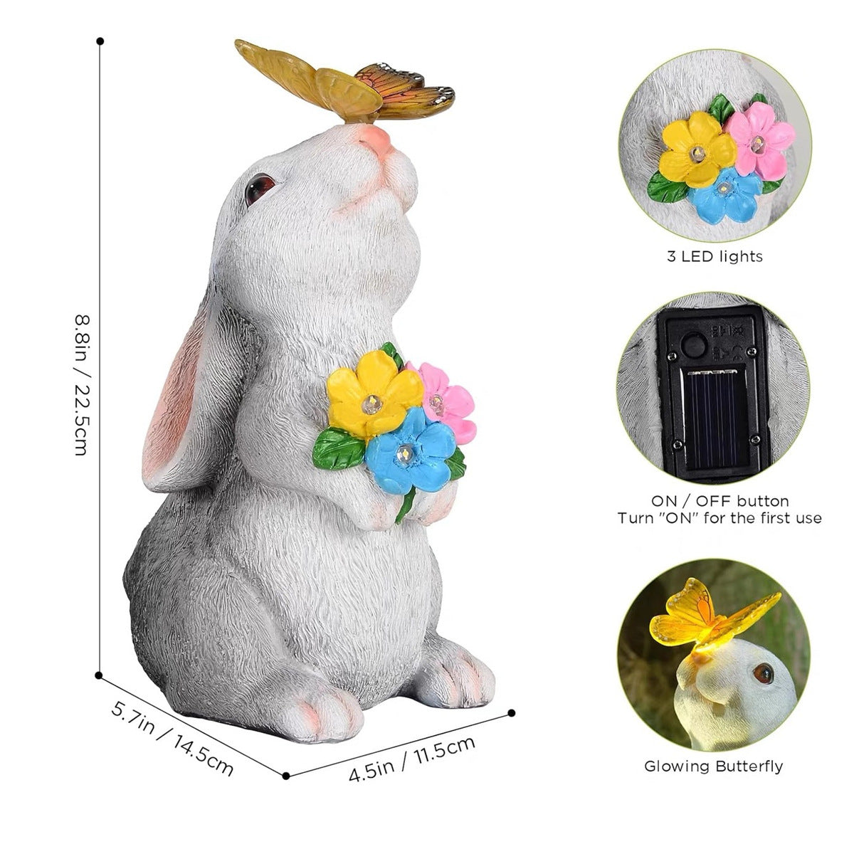 Solarbetriebene Sukkulent-Schildkröte Gartenpflanzer Nachtlicht Ornament Brehn