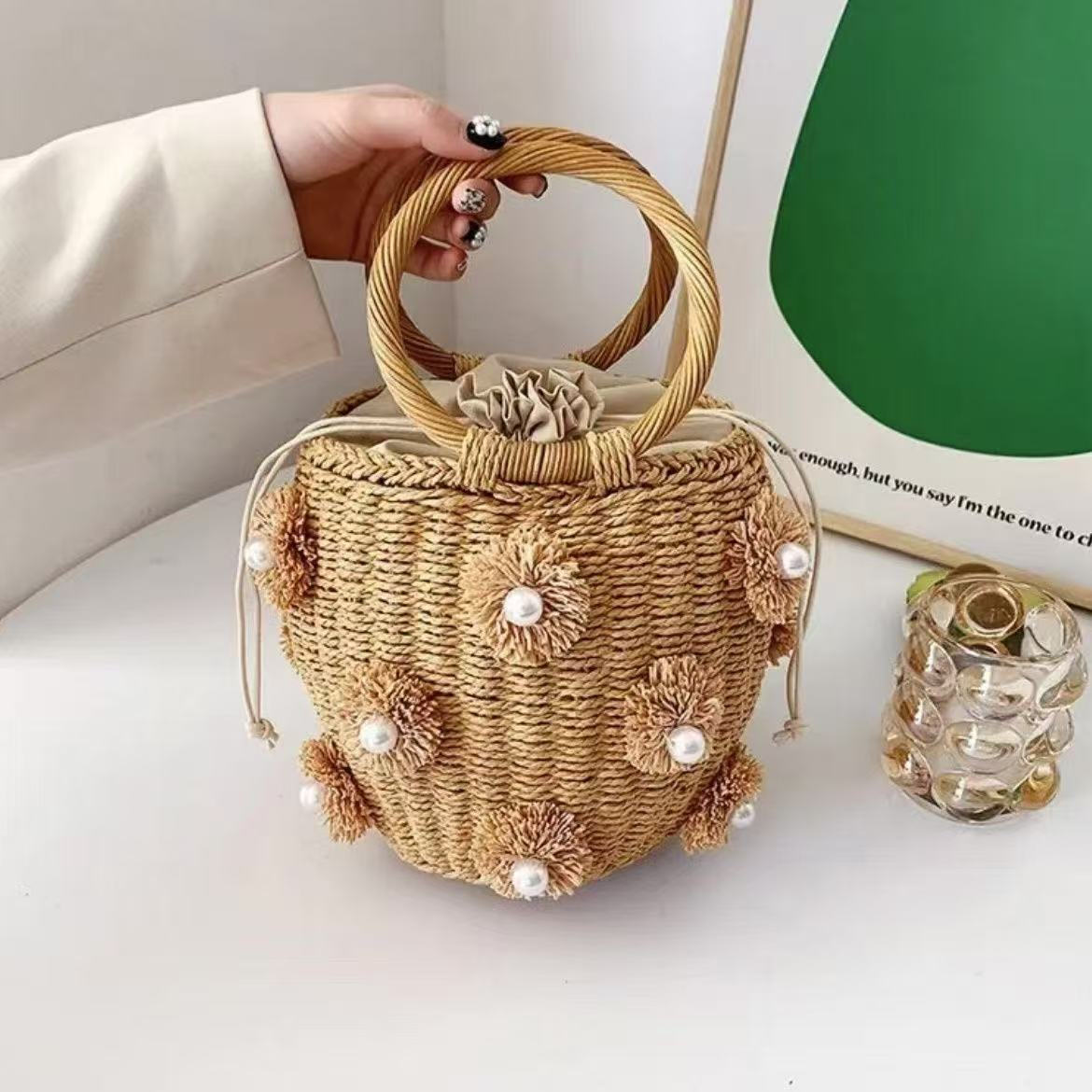 Raffinierte Handtasche mit Perlenapplikationen Brehn