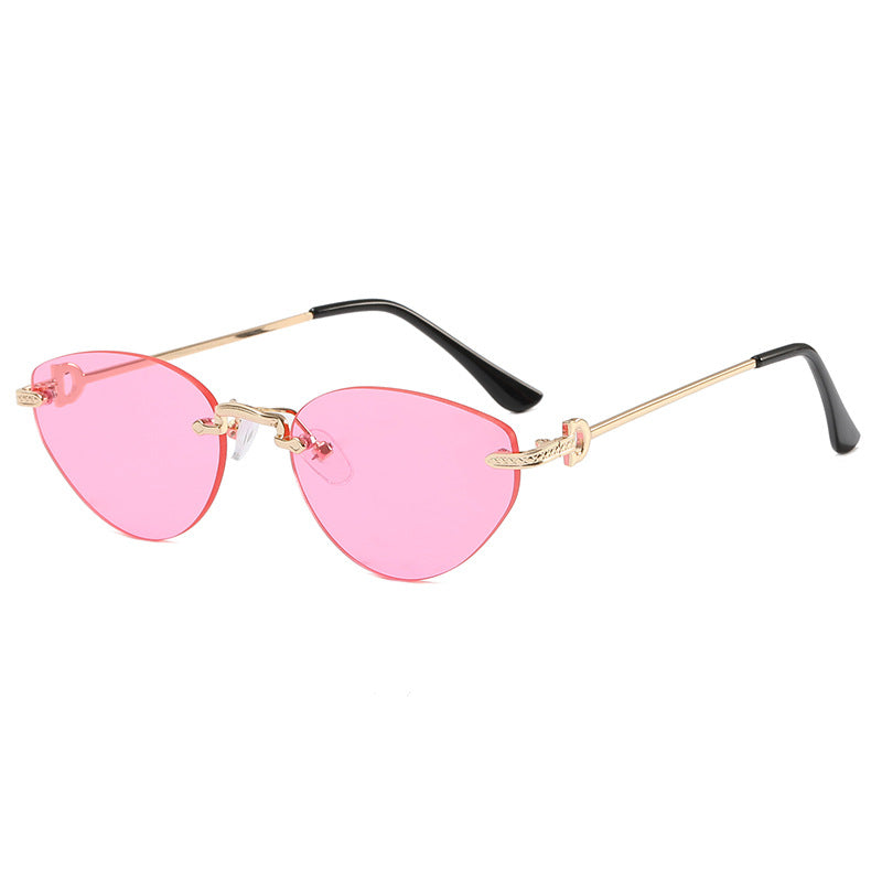 Damen Futuristische Halbrahmen Sonnenbrille Brehn