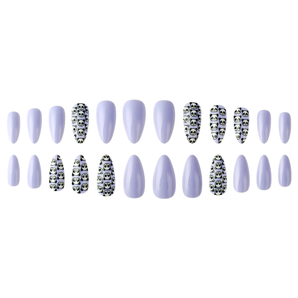 Künstlerisches Panda-Themen Press-On Nagelset Brehn