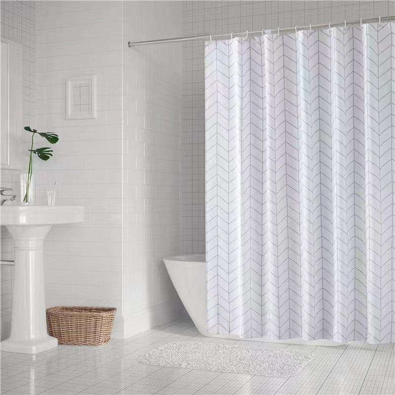 Chevron-Muster Stoff Duschvorhang Brehn