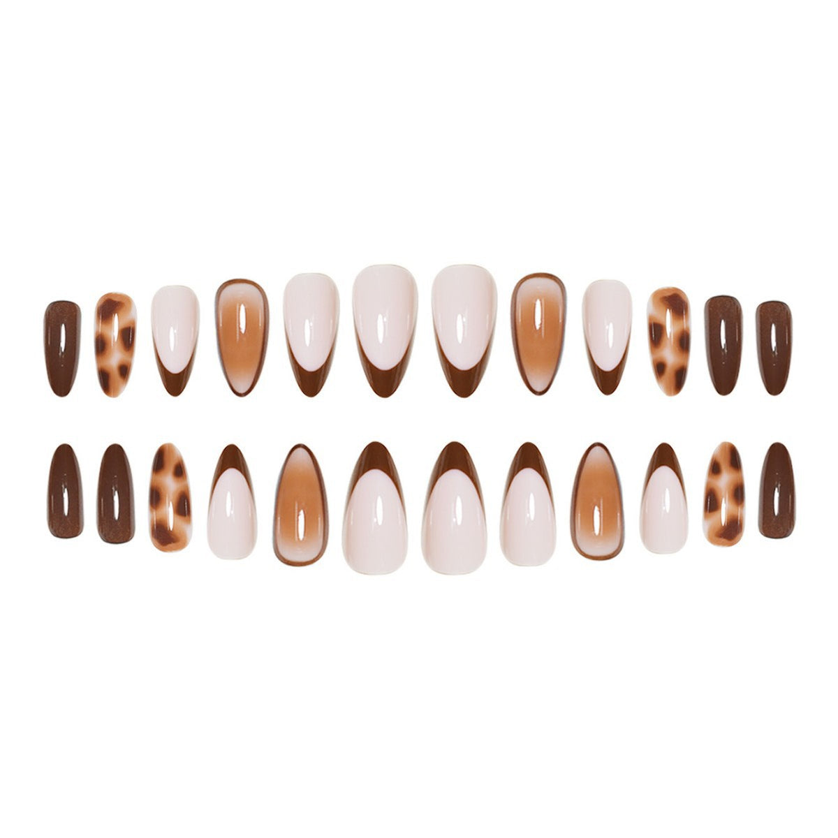 Künstlerisches Stiletto Press-On Nagelset mit modernem Design Brehn
