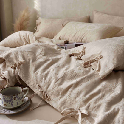 Luxus Jacquard Knotenverschluss Bettwäsche Set