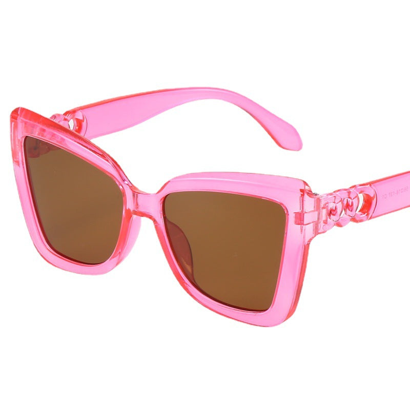 Damen moderne Cat-Eye Sonnenbrille mit klarem Rahmen und UV-Schutz Brehn