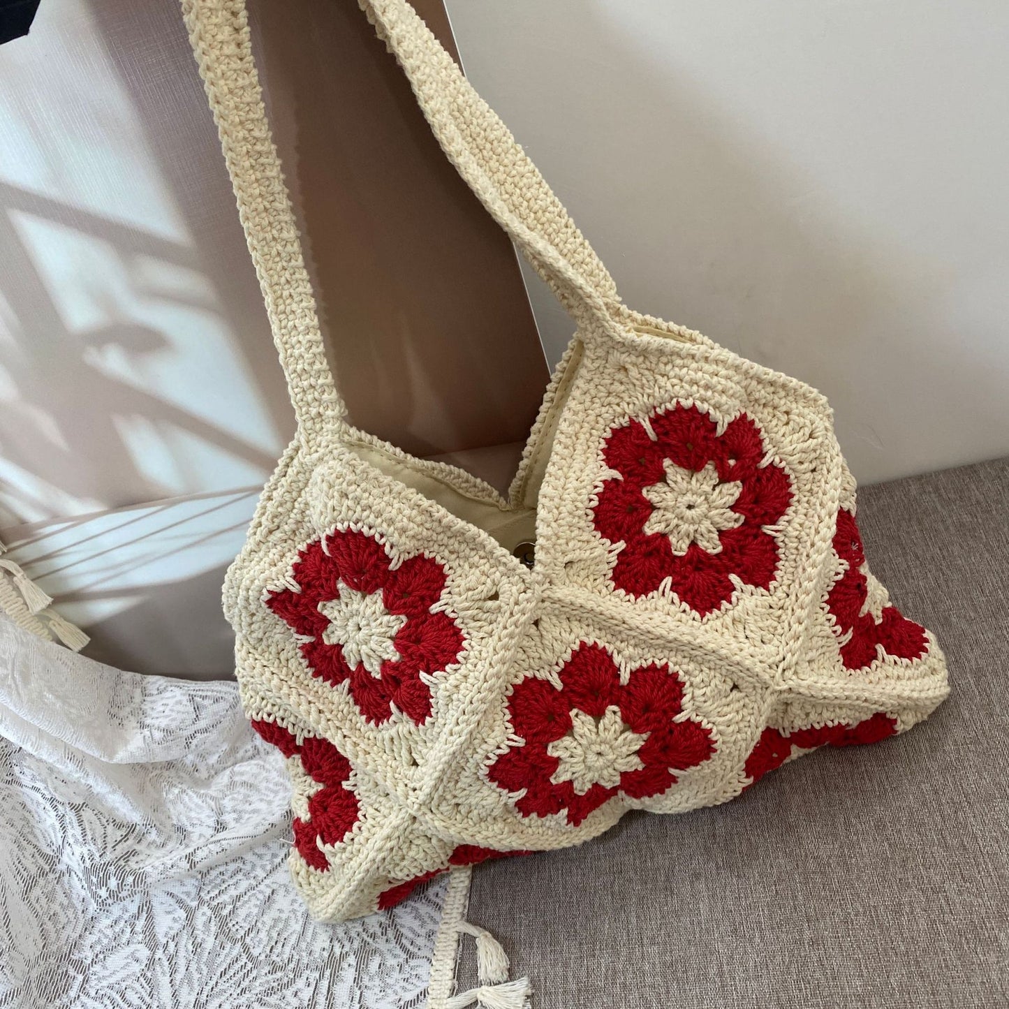 Handgeknüpfte Blumen-Tasche Brehn