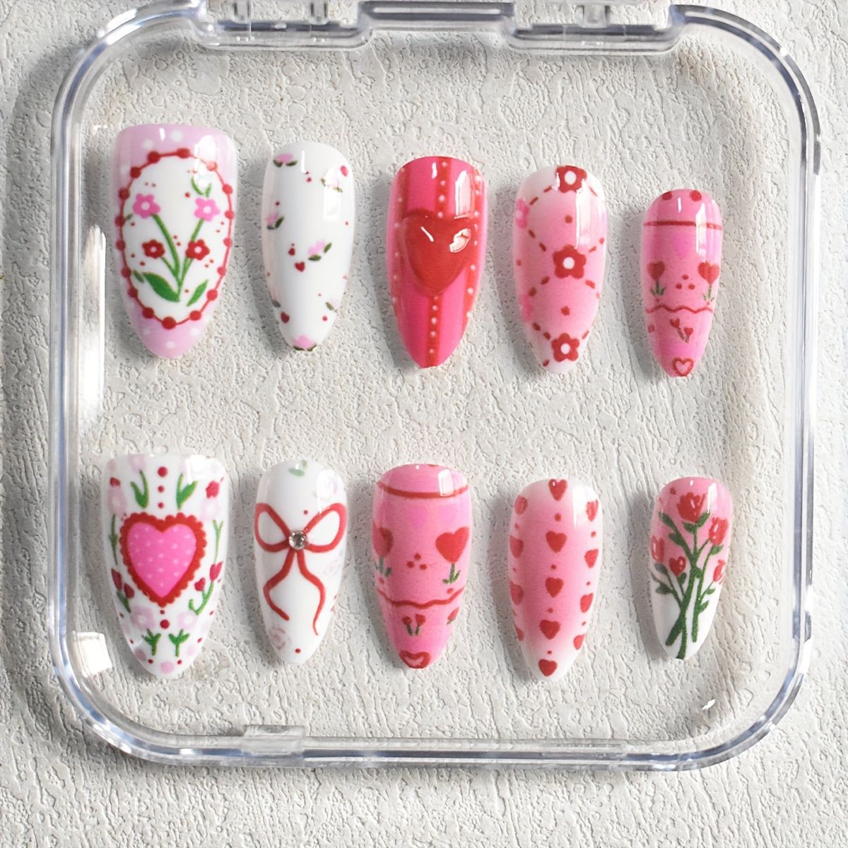 Romantische Blumen temas Press-On Nagelkunst Brehn