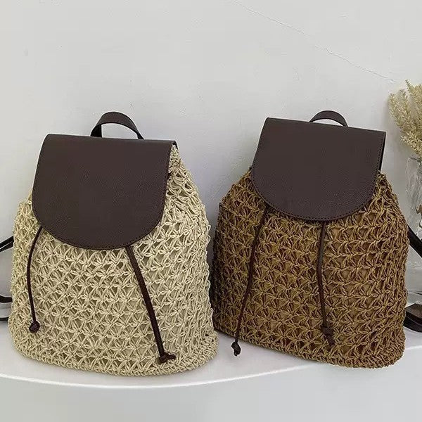 Handgefertigte Rucksacktasche mit Lederverzierungen Brehn