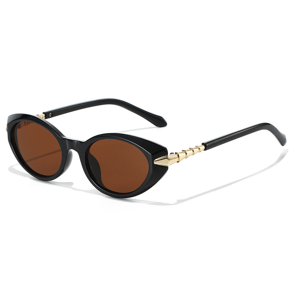 Designer Cat-Eye Sonnenbrille mit goldenen Akzenten Brehn