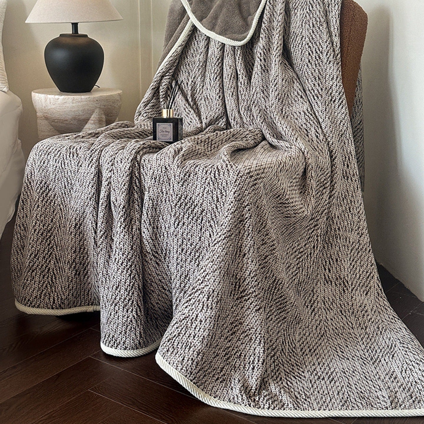 Texturiertes Strickfleece-Decke Brehn