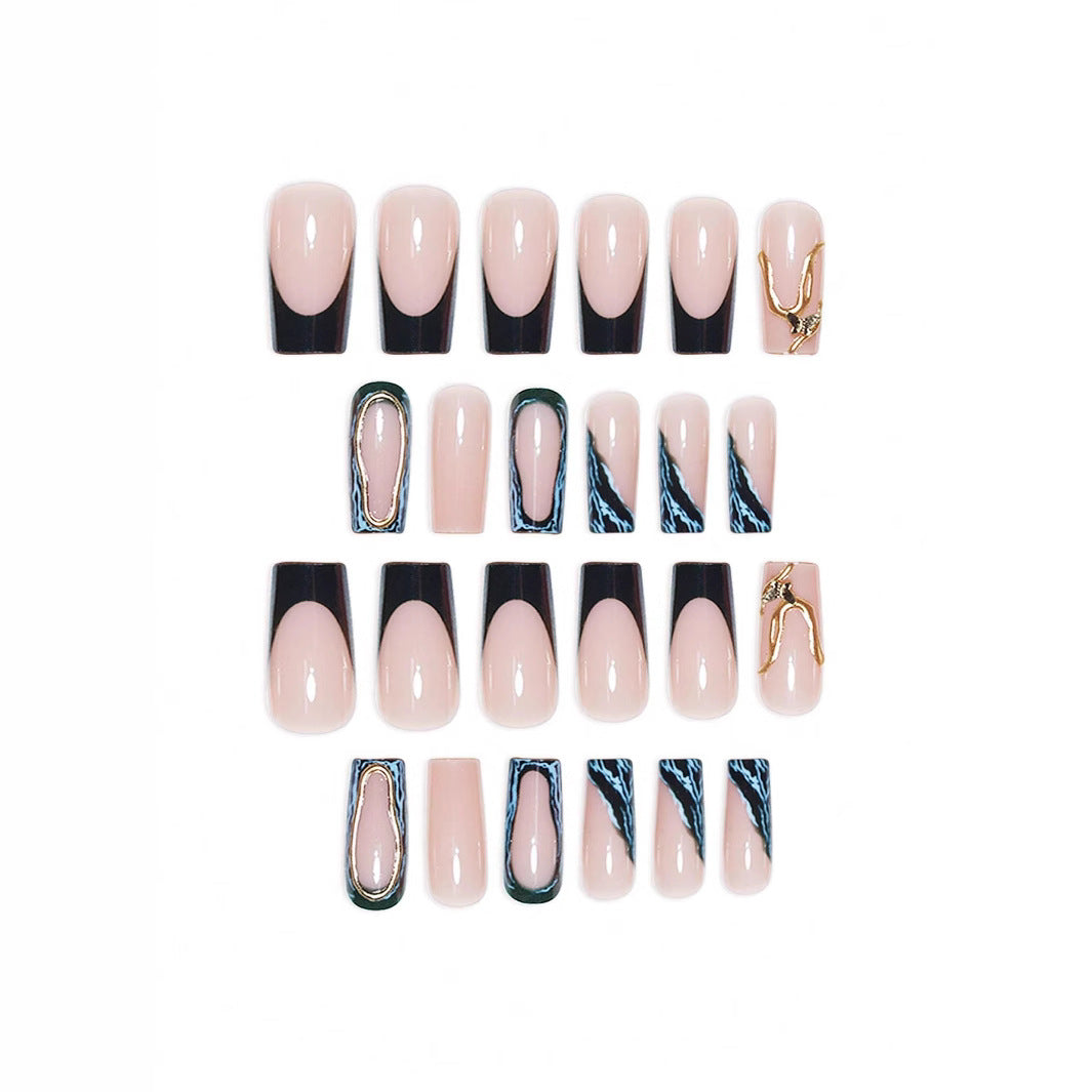 Designer Geometrische Press-On Nagelkunst Brehn