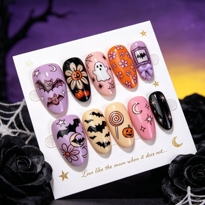 Halloween-Themen Kunst Press-On Nagel Set