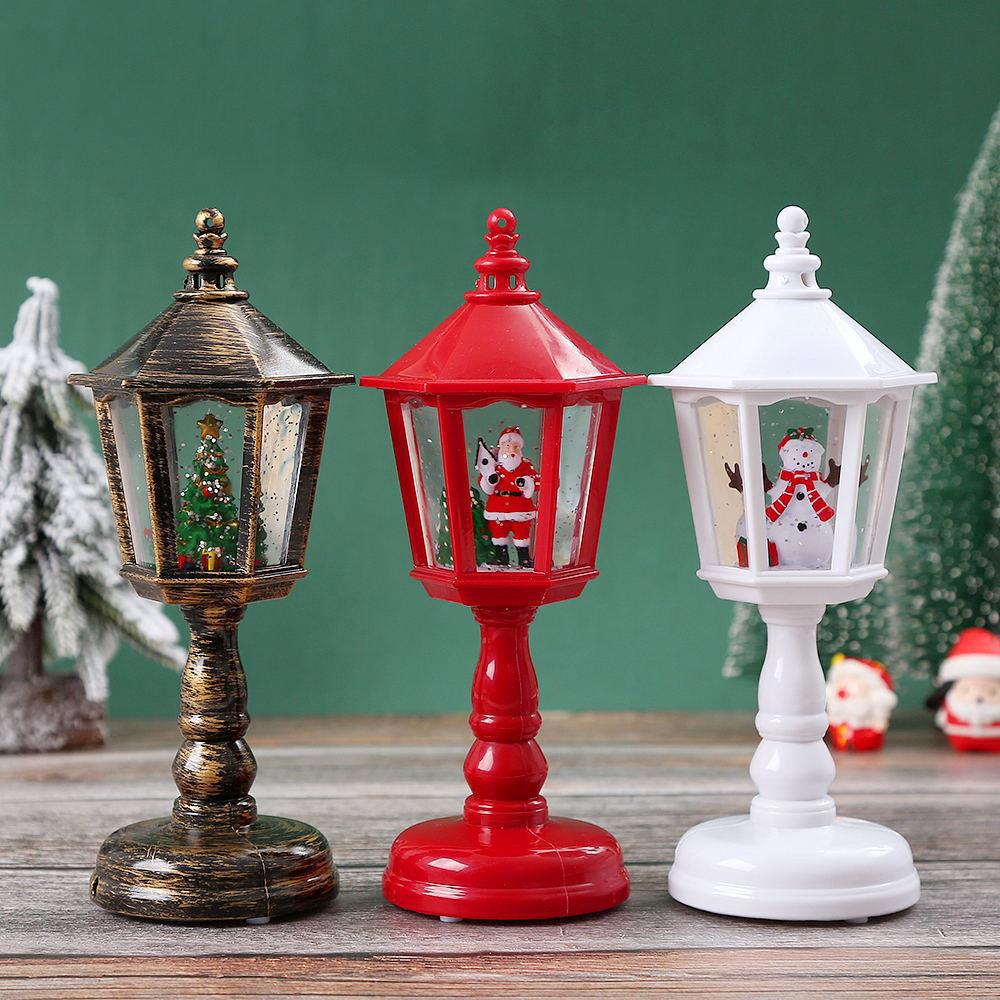 Nostalgische Weihnachtslaterne mit beweglicher Santa-Szene Brehn